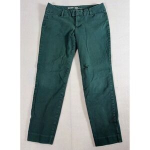 Old Navy Pixie Mid-Rise Ankle Pants Forest Green Chinos Women 6‎ Regular 0482